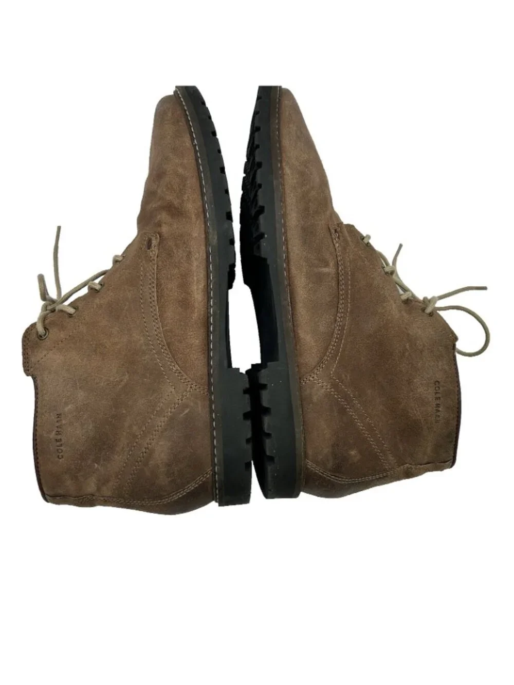 Cole Haan Grand OS Mens Size 10.5 Chukka Brown Leather Boots Lace Up Shoes
